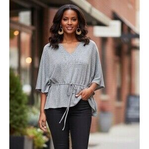 Kimono Style Lightweight Sweater top Grey L (Pre-Loved)